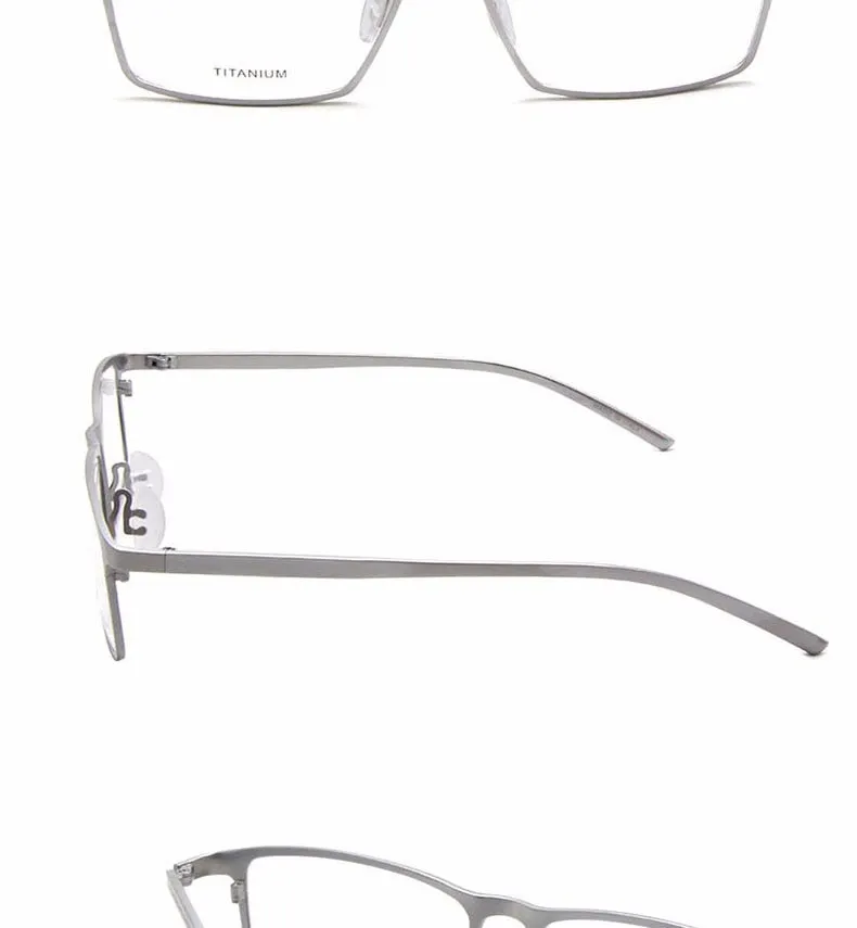 Reven Jate Men's Full Rim Square Titanium Eyeglasses P8184