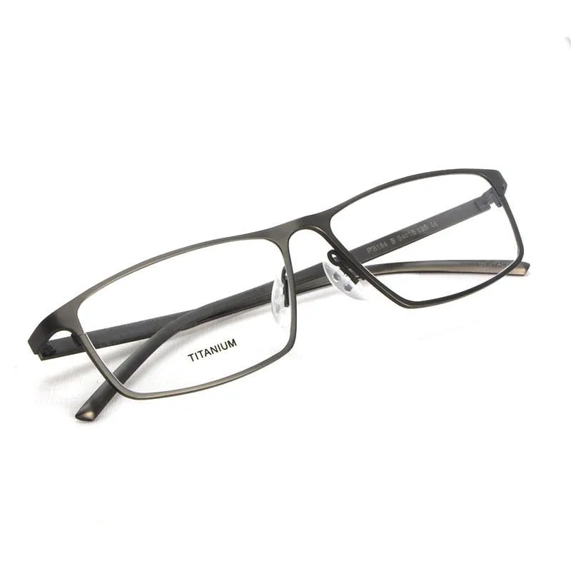 Reven Jate Men's Full Rim Square Titanium Eyeglasses P8184