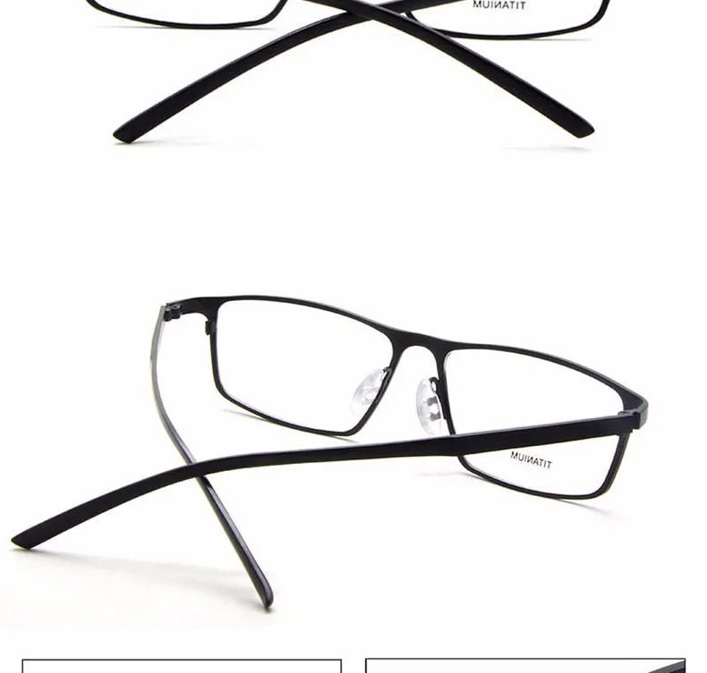 Reven Jate Men's Full Rim Square Titanium Eyeglasses P8184