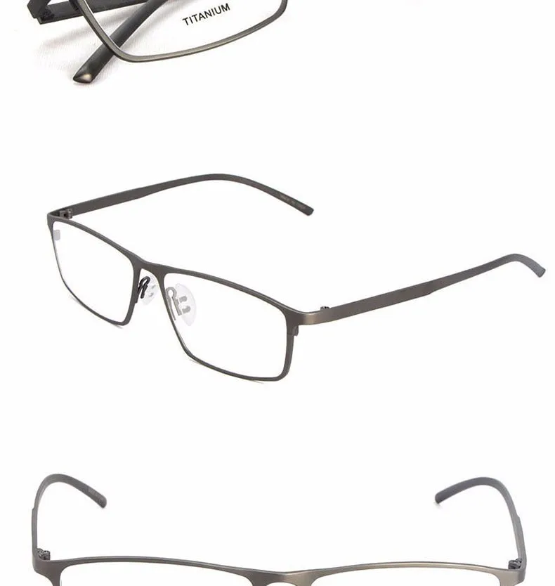 Reven Jate Men's Full Rim Square Titanium Eyeglasses P8184