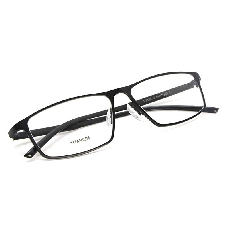 Reven Jate Men's Full Rim Square Titanium Eyeglasses P8184