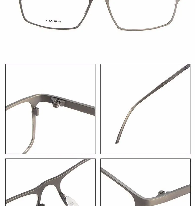 Reven Jate Men's Full Rim Square Titanium Eyeglasses P8184