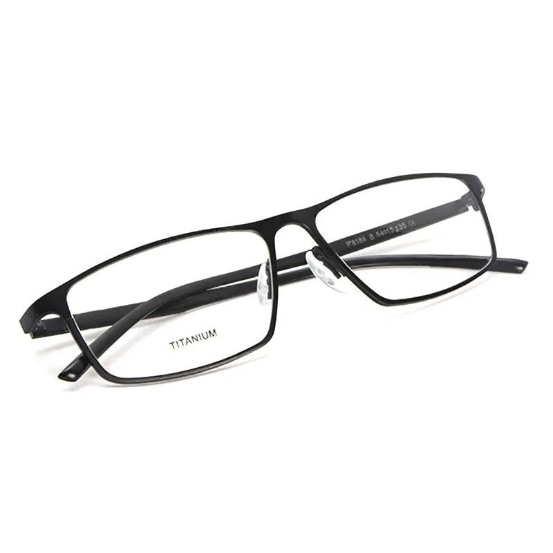 Reven Jate Men's Full Rim Square Titanium Eyeglasses P8184