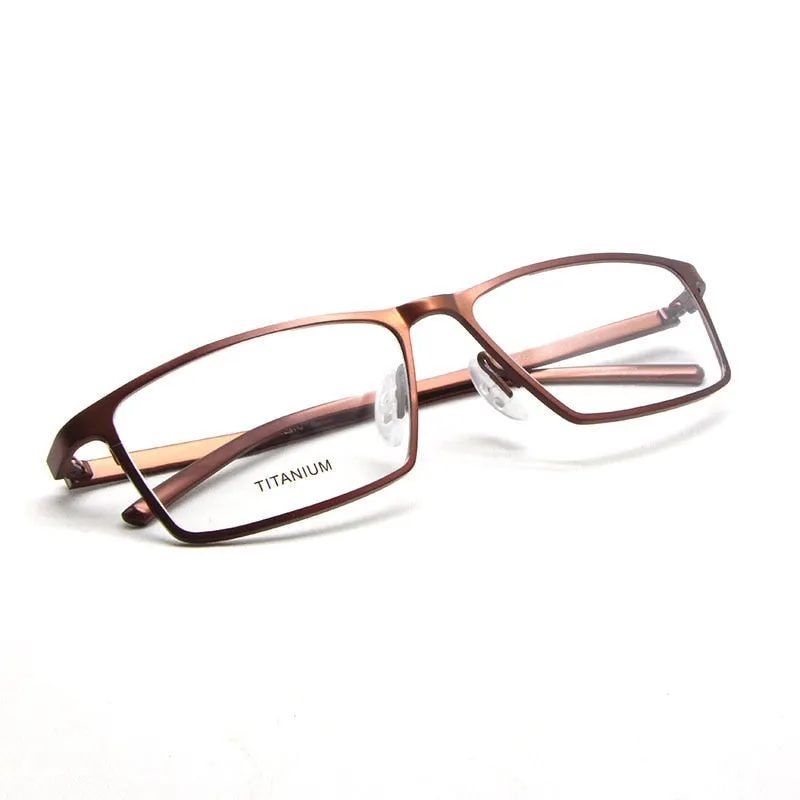 Reven Jate Men's Full Rim Square Titanium Eyeglasses P8184