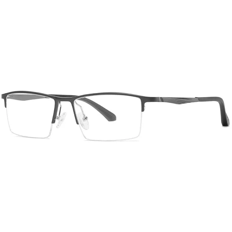 Reven Jate Men's Semi Rim Square Aluminum Eyeglasses B2037