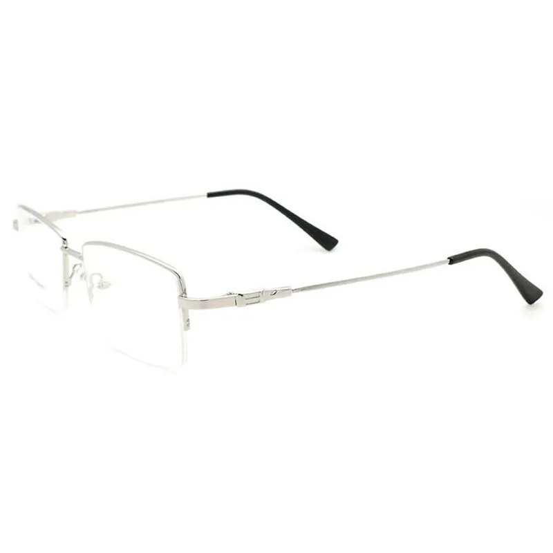 Reven Jate Men's Semi Rim Square Titanium Alloy Eyeglasses