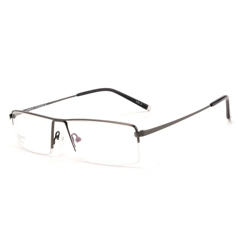 Reven Jate Men's Semi Rim Square Titanium Eyeglasses 8095
