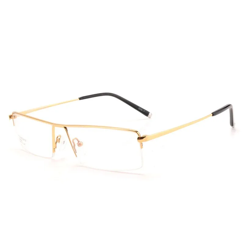 Reven Jate Men's Semi Rim Square Titanium Eyeglasses 8095