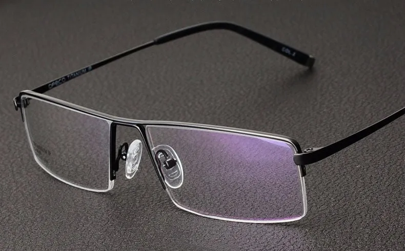 Reven Jate Men's Semi Rim Square Titanium Eyeglasses 8095