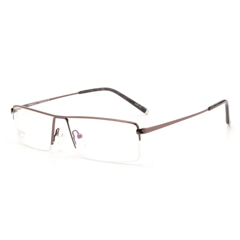 Reven Jate Men's Semi Rim Square Titanium Eyeglasses 8095