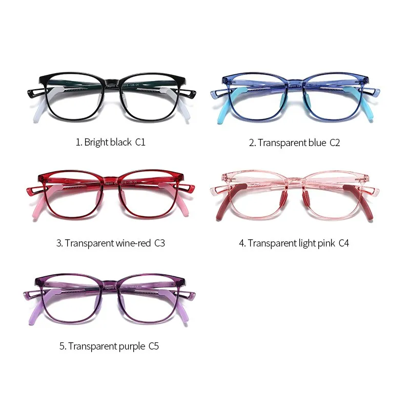 Reven Jate Unisex Children's Full Rim Square Tr 90 Silicone Eyeglasses 5111