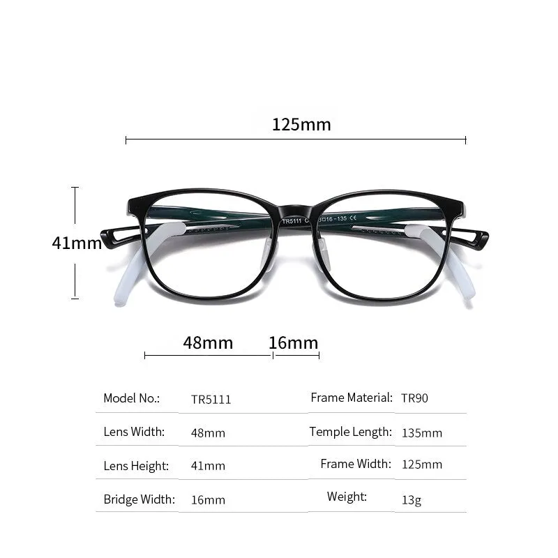 Reven Jate Unisex Children's Full Rim Square Tr 90 Silicone Eyeglasses 5111