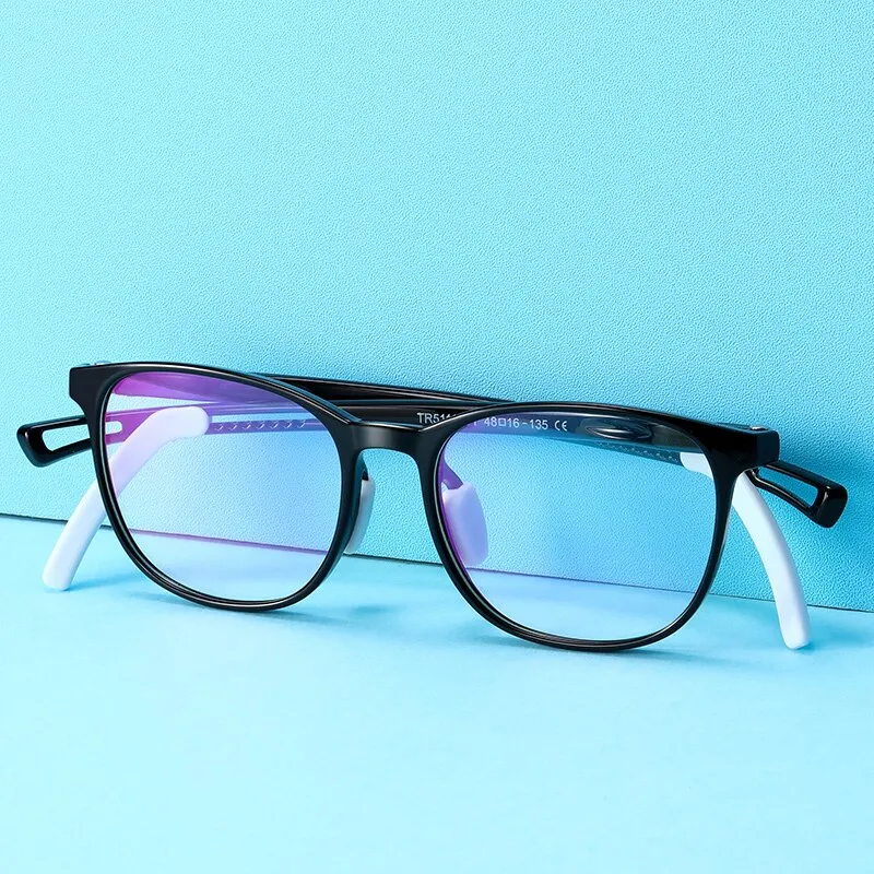 Reven Jate Unisex Children's Full Rim Square Tr 90 Silicone Eyeglasses 5111