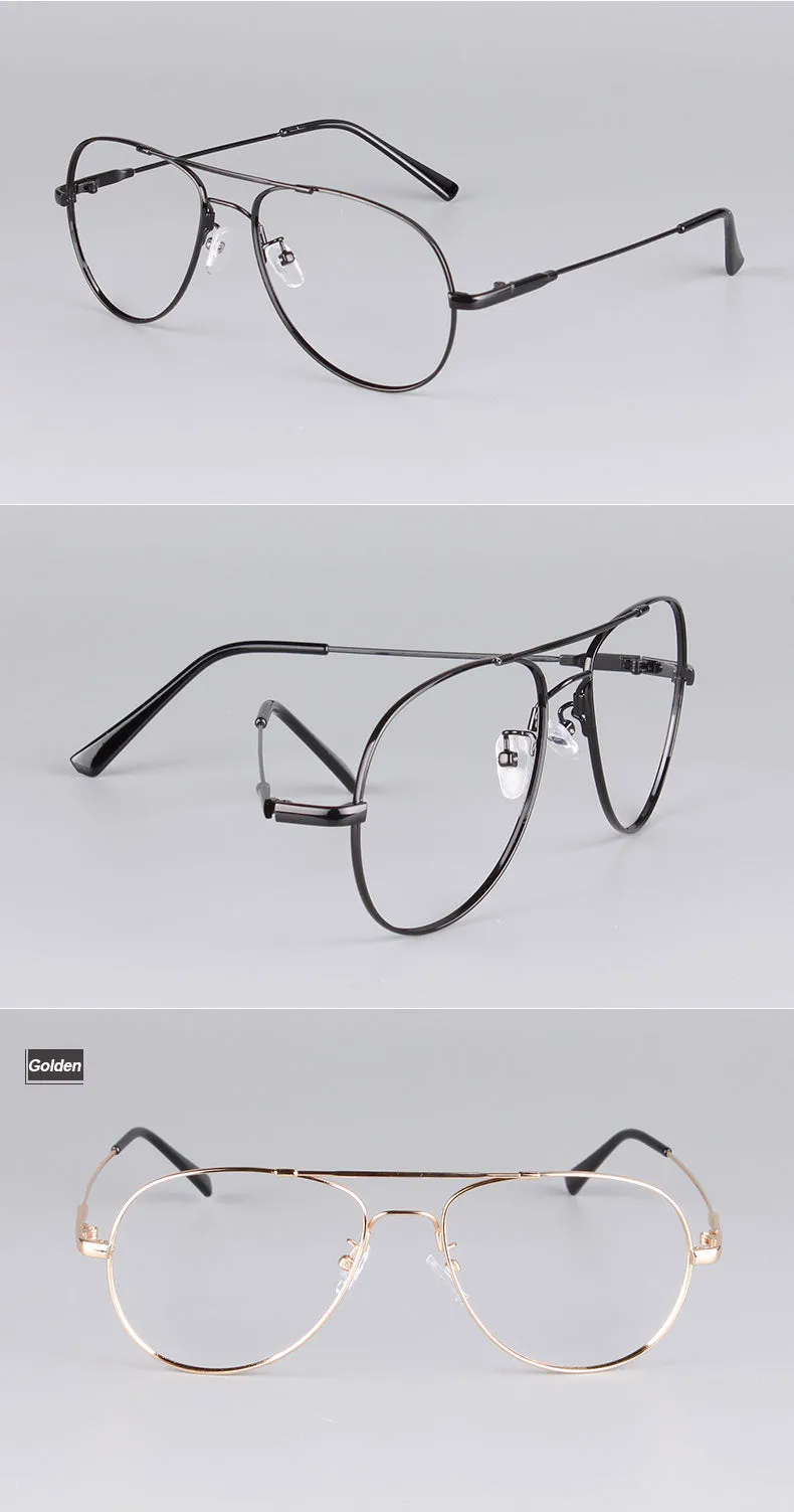 Reven Jate Unisex Full Rim Double Bridge Oval Alloy Titanium Eyeglasses 3028