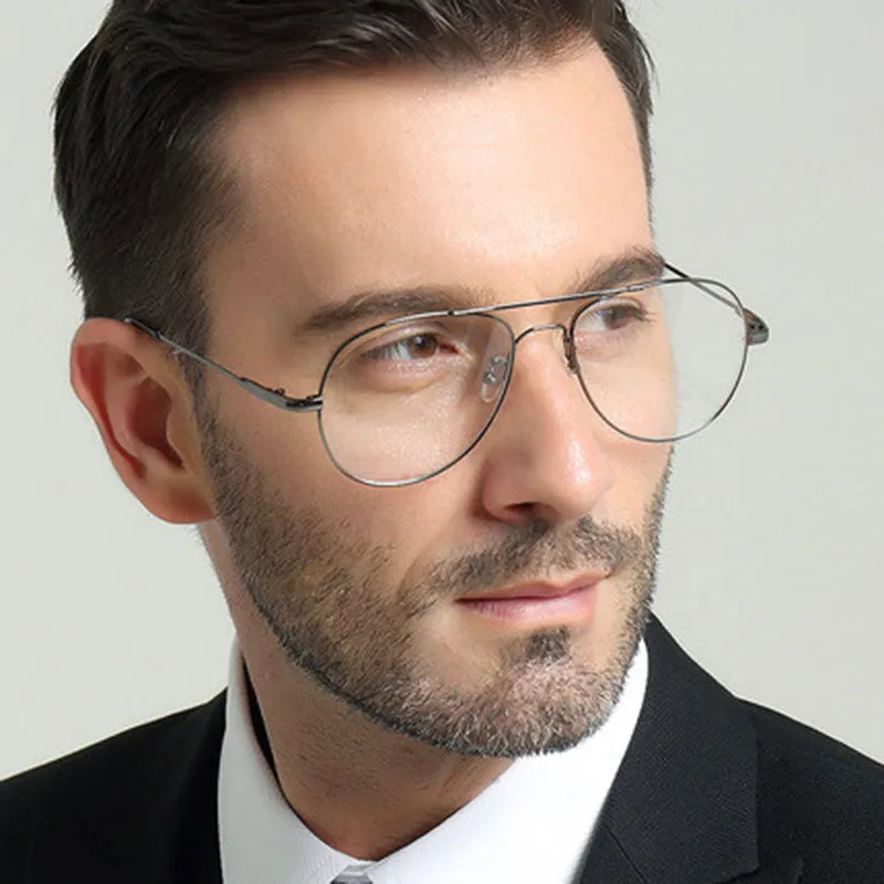 Reven Jate Unisex Full Rim Double Bridge Oval Alloy Titanium Eyeglasses 3028