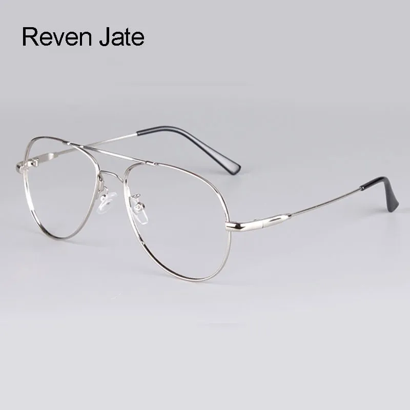 Reven Jate Unisex Full Rim Double Bridge Oval Alloy Titanium Eyeglasses 3028