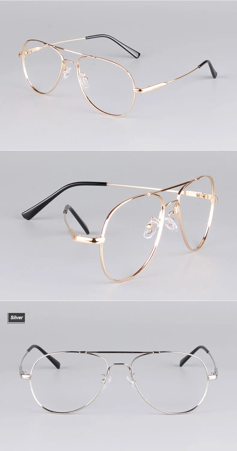 Reven Jate Unisex Full Rim Double Bridge Oval Alloy Titanium Eyeglasses 3028