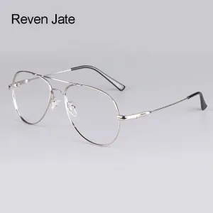 Reven Jate Unisex Full Rim Double Bridge Oval Alloy Titanium Eyeglasses 3028