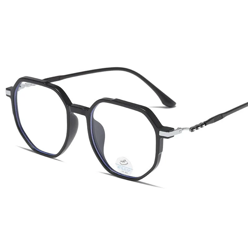 Reven Jate Unisex Full Rim Polygon Oval Tr 90 Eyeglasses 81240
