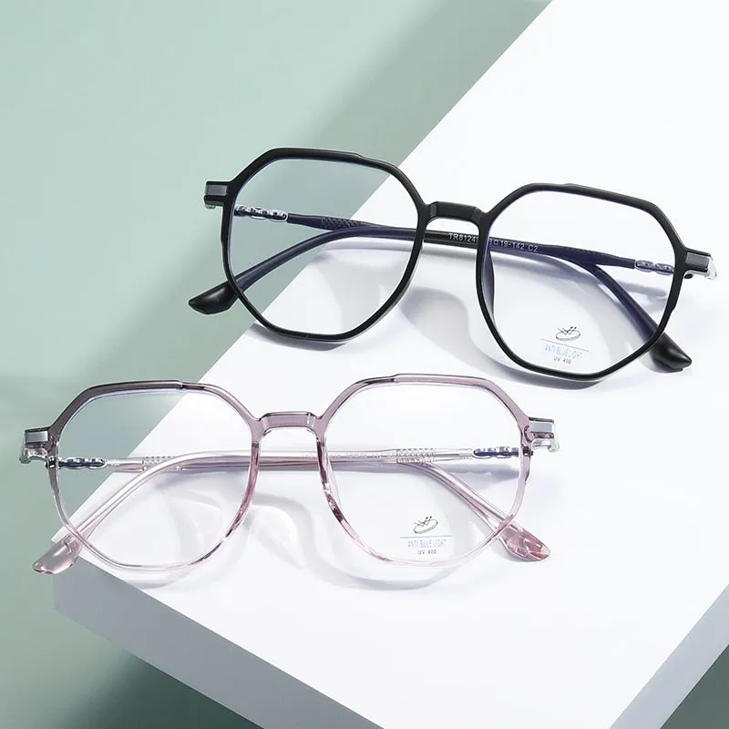 Reven Jate Unisex Full Rim Polygon Oval Tr 90 Eyeglasses 81240