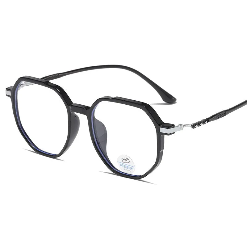 Reven Jate Unisex Full Rim Polygon Oval Tr 90 Eyeglasses 81240