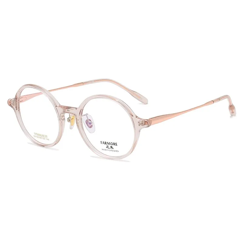 Reven Jate Unisex Full Rim Round Acetate Titanium Eyeglasses S3108