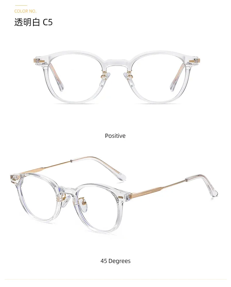 Reven Jate Unisex Full Rim Round Plastic Eyeglasses B1810