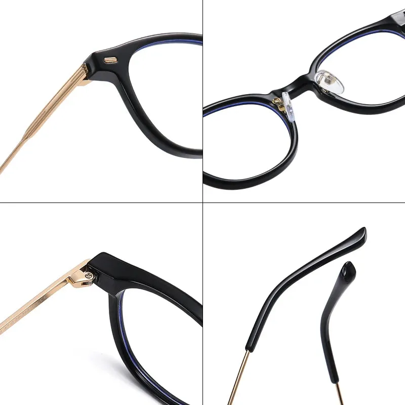 Reven Jate Unisex Full Rim Round Plastic Eyeglasses B1810