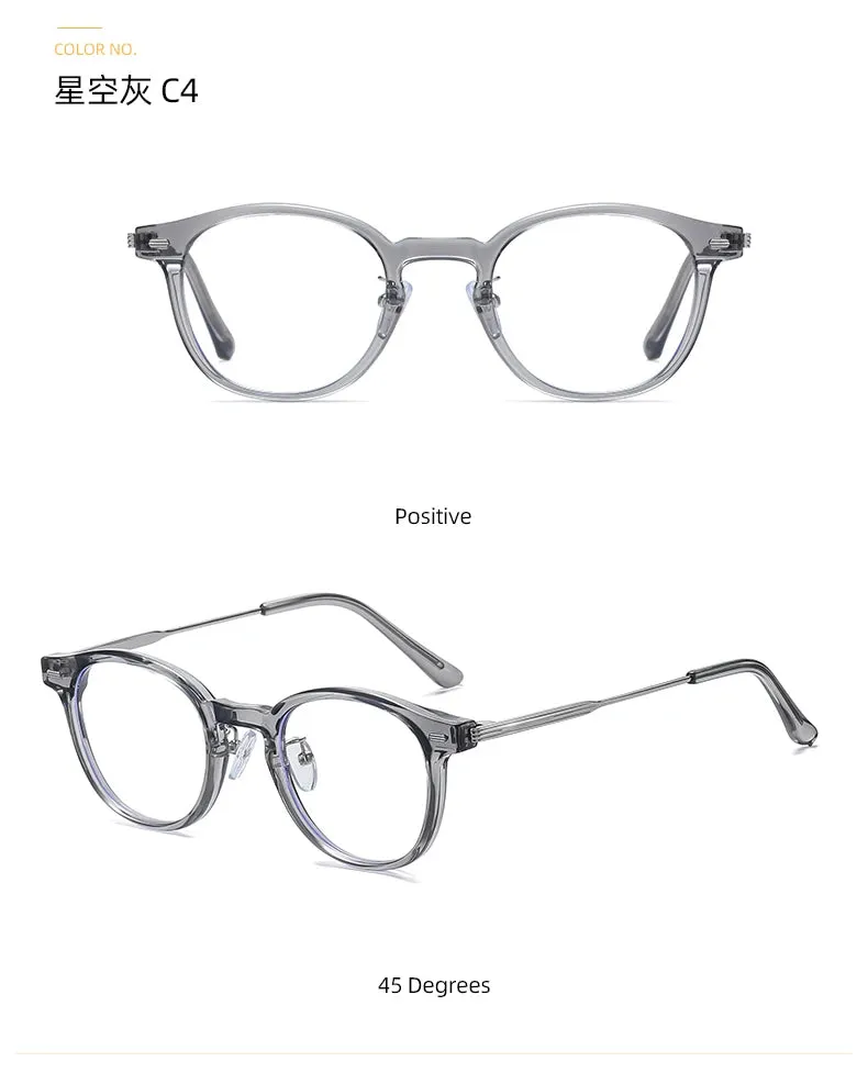 Reven Jate Unisex Full Rim Round Plastic Eyeglasses B1810