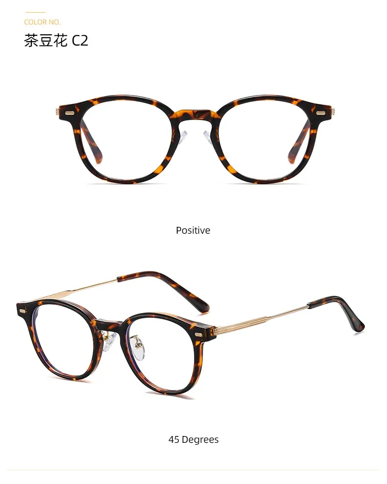 Reven Jate Unisex Full Rim Round Plastic Eyeglasses B1810