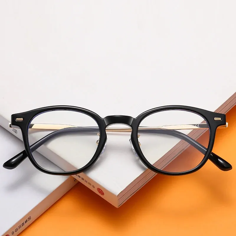 Reven Jate Unisex Full Rim Round Plastic Eyeglasses B1810
