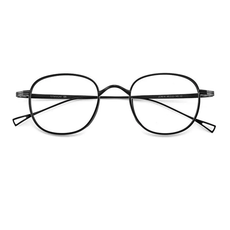 Reven Jate Unisex Full Rim Round Square Titanium Eyeglasses 8016