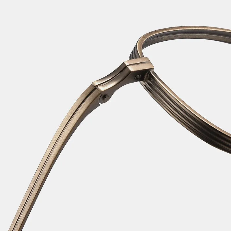 Reven Jate Unisex Full Rim Round Square Titanium Eyeglasses 8016