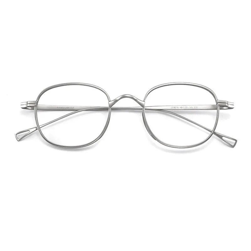 Reven Jate Unisex Full Rim Round Square Titanium Eyeglasses 8016