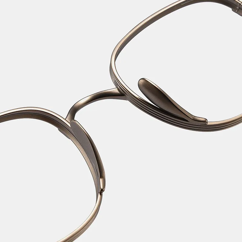Reven Jate Unisex Full Rim Round Square Titanium Eyeglasses 8016