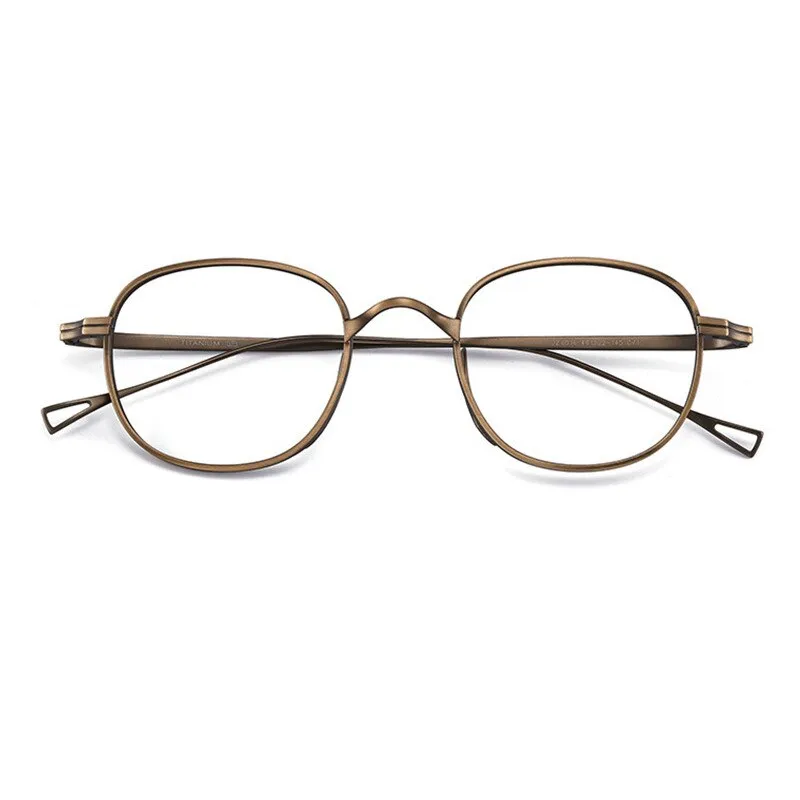 Reven Jate Unisex Full Rim Round Square Titanium Eyeglasses 8016