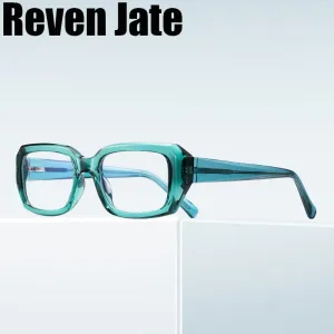 Reven Jate Unisex Full Rim Square Acetate Eyeglasses 2154