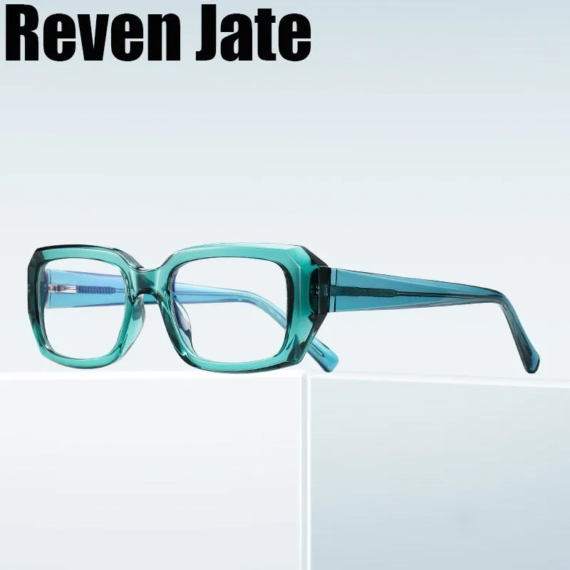 Reven Jate Unisex Full Rim Square Acetate Eyeglasses 2154