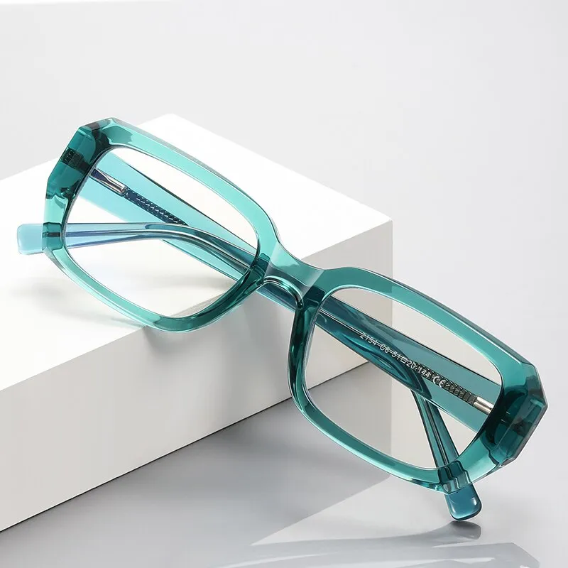 Reven Jate Unisex Full Rim Square Acetate Eyeglasses 2154