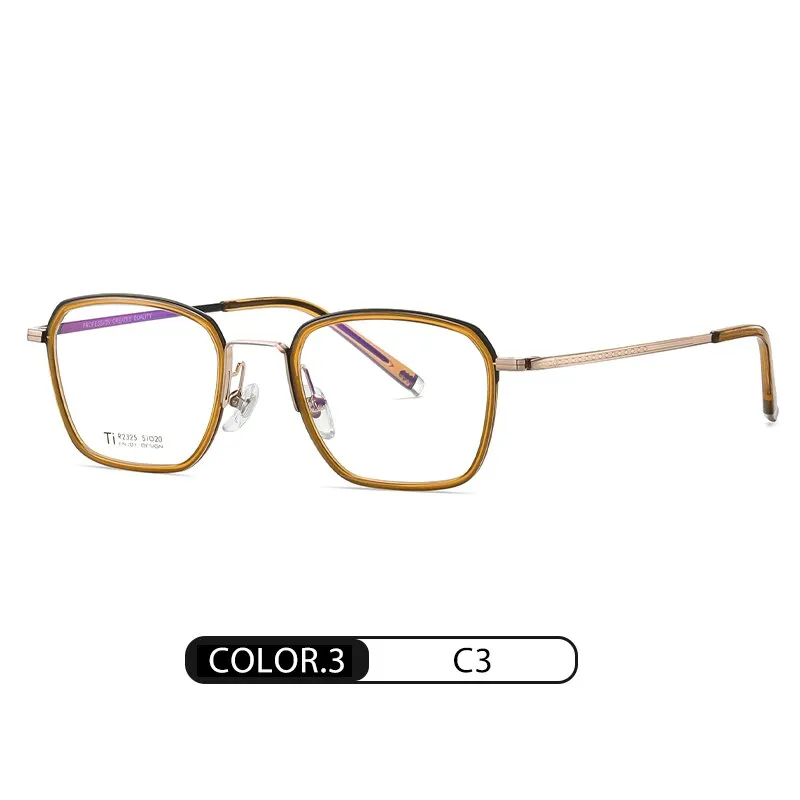 Reven Jate Unisex Full Rim Square Acetate Titanium Frame Eyeglasses R2325