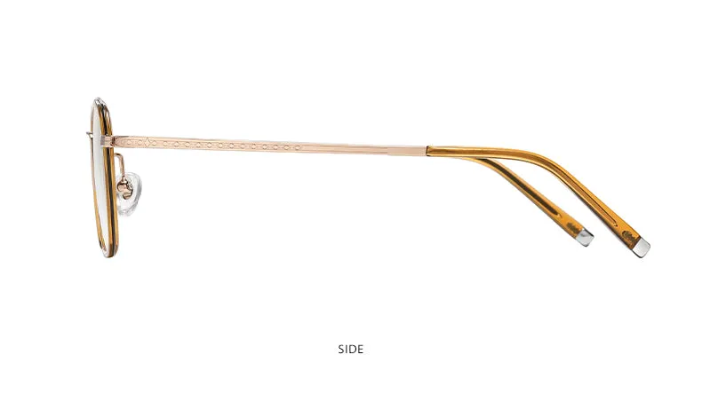 Reven Jate Unisex Full Rim Square Acetate Titanium Frame Eyeglasses R2325