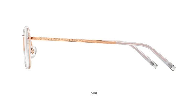Reven Jate Unisex Full Rim Square Acetate Titanium Frame Eyeglasses R2325