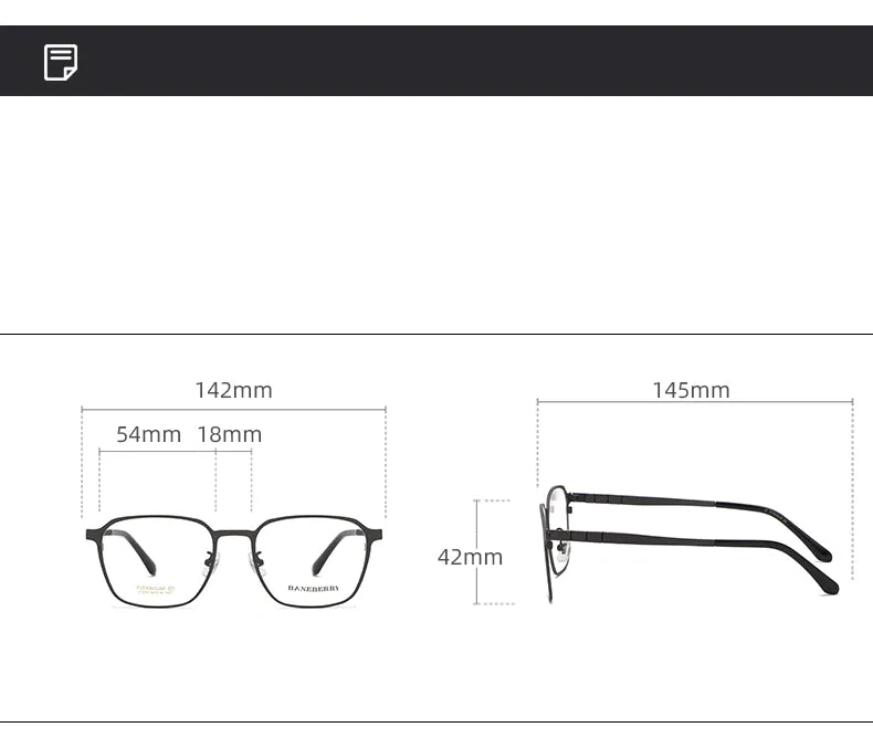 Reven Jate Unisex Full Rim Square Titanium Frame Eyeglasses 71075