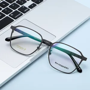 Reven Jate Unisex Full Rim Square Titanium Frame Eyeglasses 71075