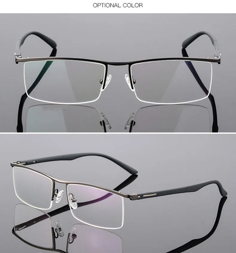 Reven Jate Unisex Semi Rim Square Tr 90 Alloy Eyeglasses P8831