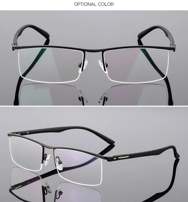 Reven Jate Unisex Semi Rim Square Tr 90 Alloy Eyeglasses P8831