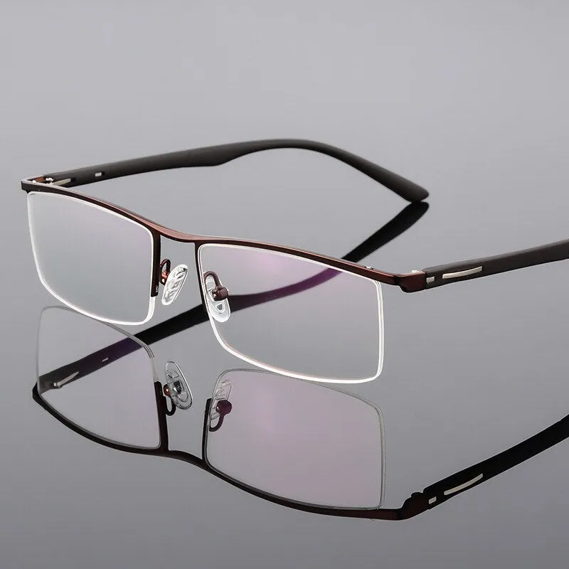 Reven Jate Unisex Semi Rim Square Tr 90 Alloy Eyeglasses P8831