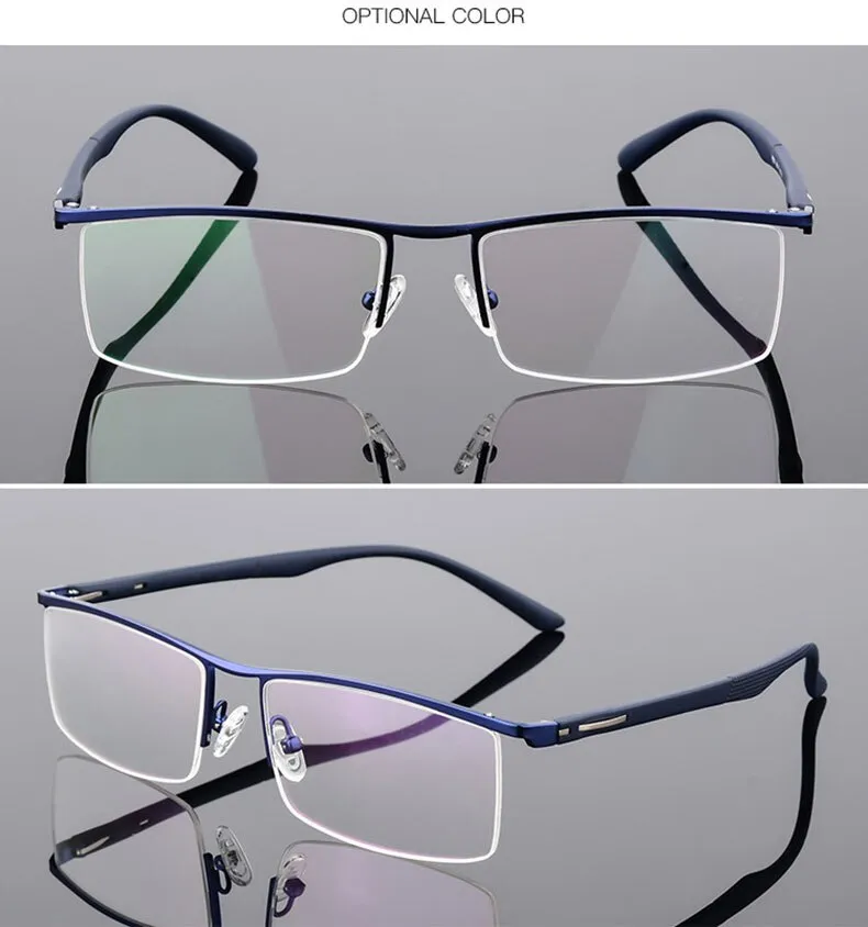 Reven Jate Unisex Semi Rim Square Tr 90 Alloy Eyeglasses P8831