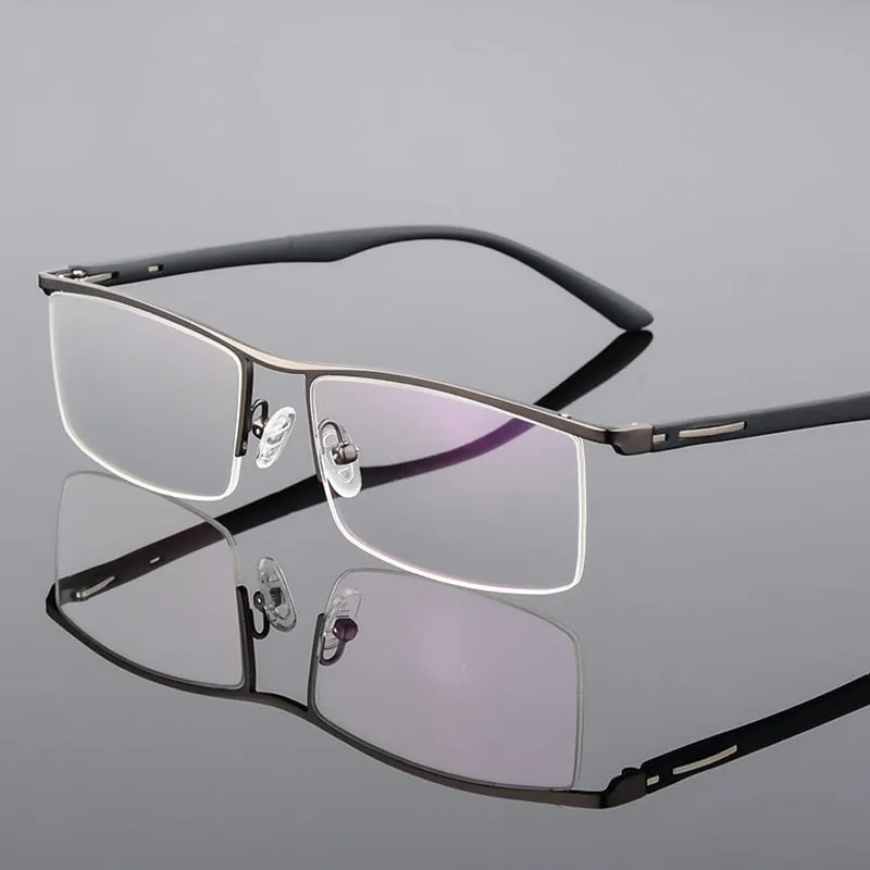 Reven Jate Unisex Semi Rim Square Tr 90 Alloy Eyeglasses P8831