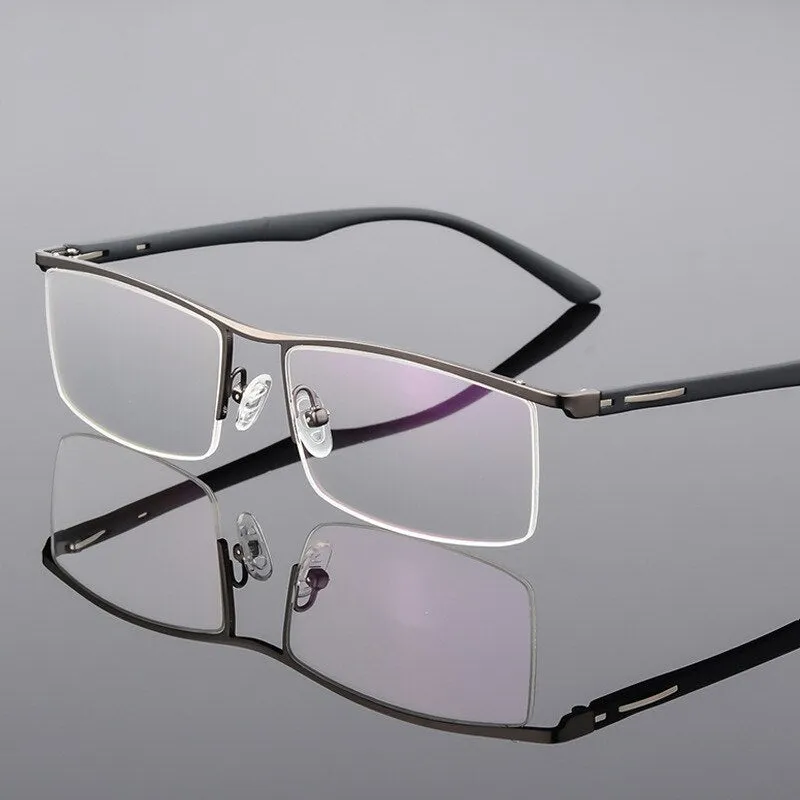 Reven Jate Unisex Semi Rim Square Tr 90 Alloy Eyeglasses P8831
